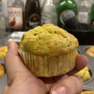 saffron courgette and guanciale savoury muffins