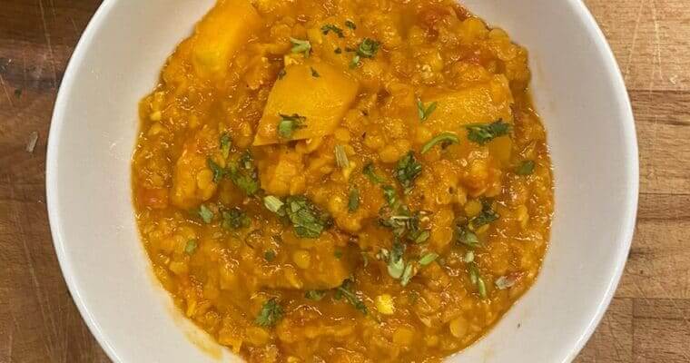 Dicko’s Accidentally Vegan Butternut Squash Dal Curry